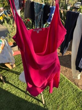 Charlotte Russe Hot Pink Draped Cowl Neck Camisole